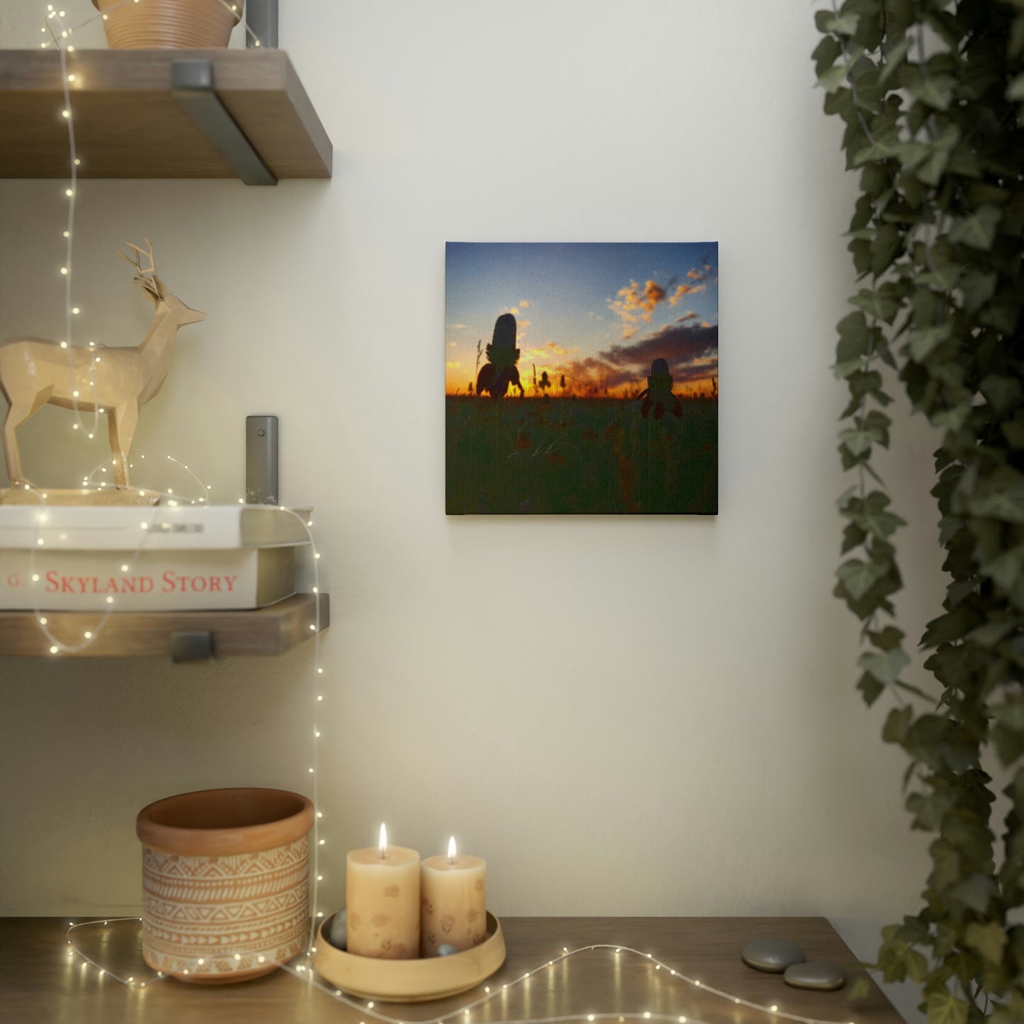 Coneflower Sunset Canvas Photo Tile