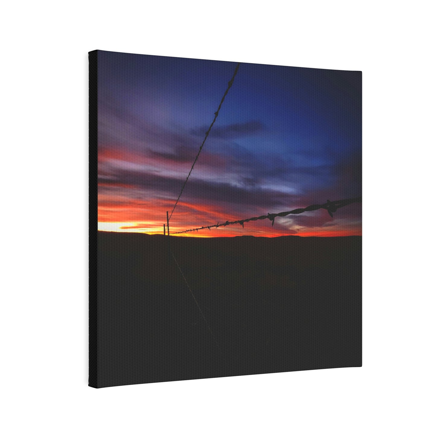 Fence Sunset Canvas Photo Tile