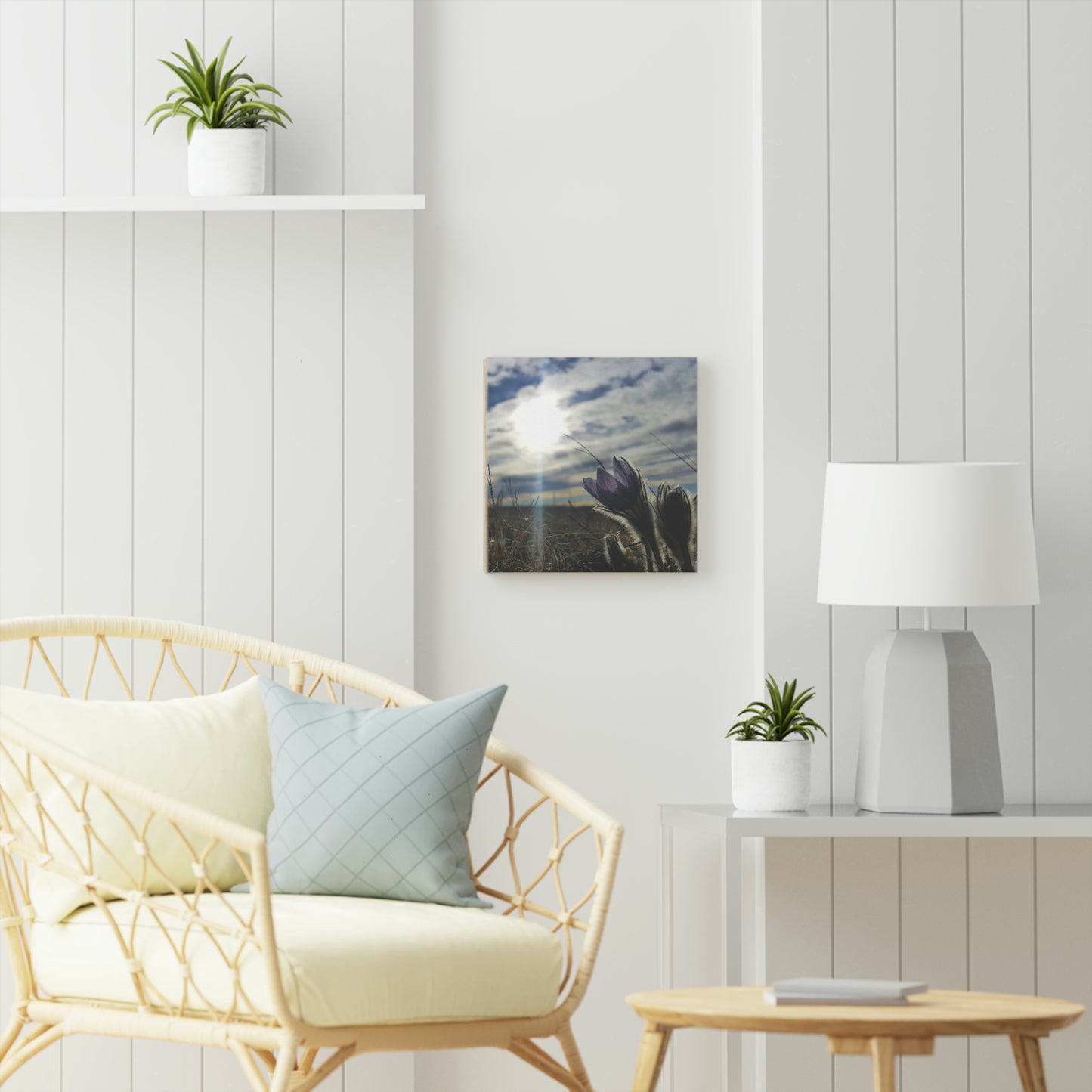 Prairie Crocus Wood Canvas