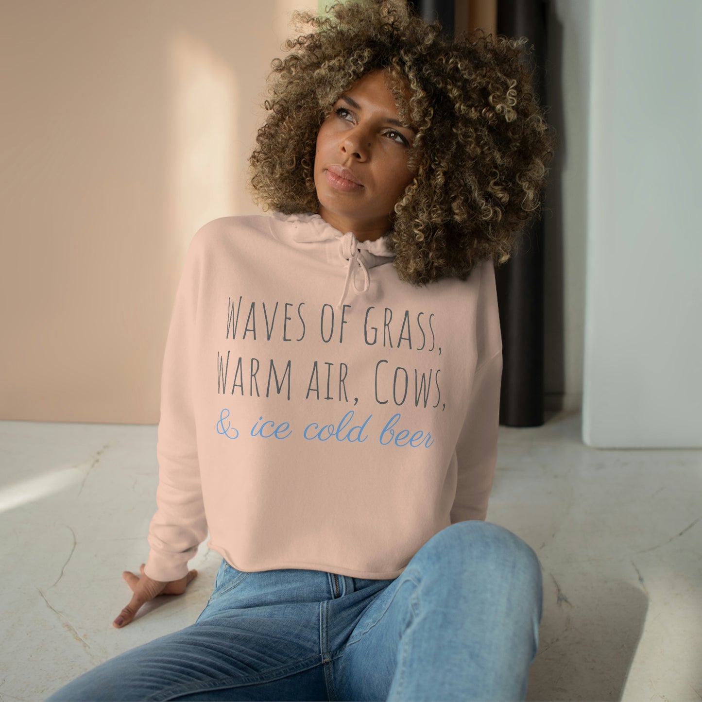 Warm Air Cold Beer Crop Hoodie