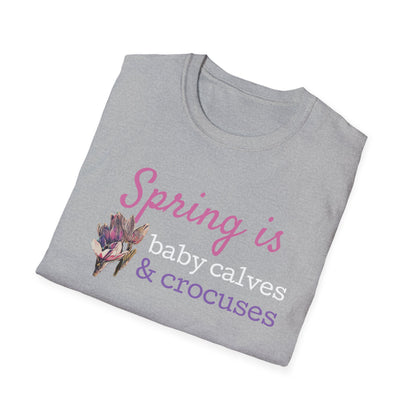 Baby Calves & Crocuses - Unisex Softstyle T-Shirt