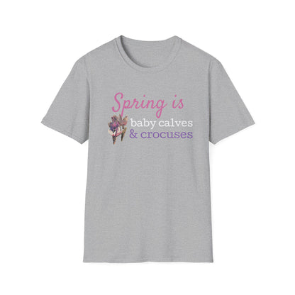 Baby Calves & Crocuses - Unisex Softstyle T-Shirt