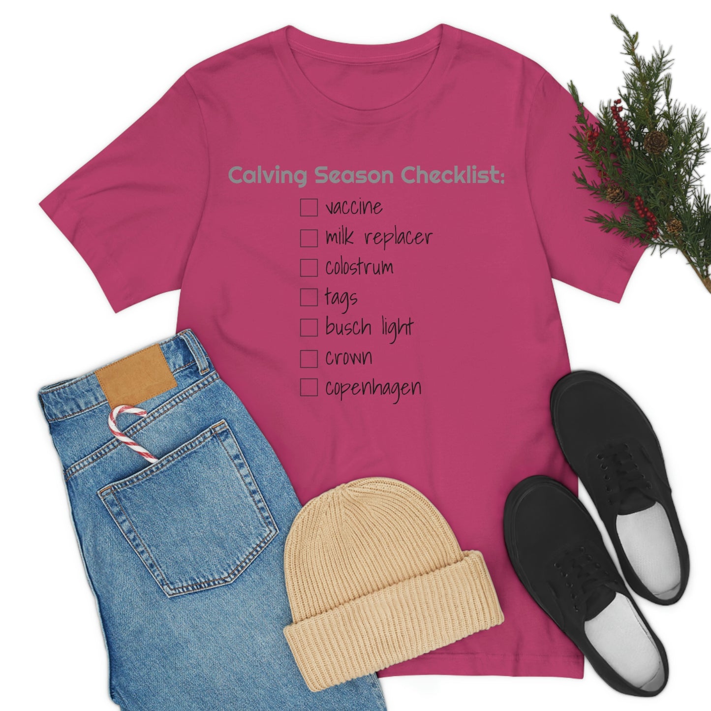 Calving Season Checklist Unisex Jersey Short Sleeve Tee