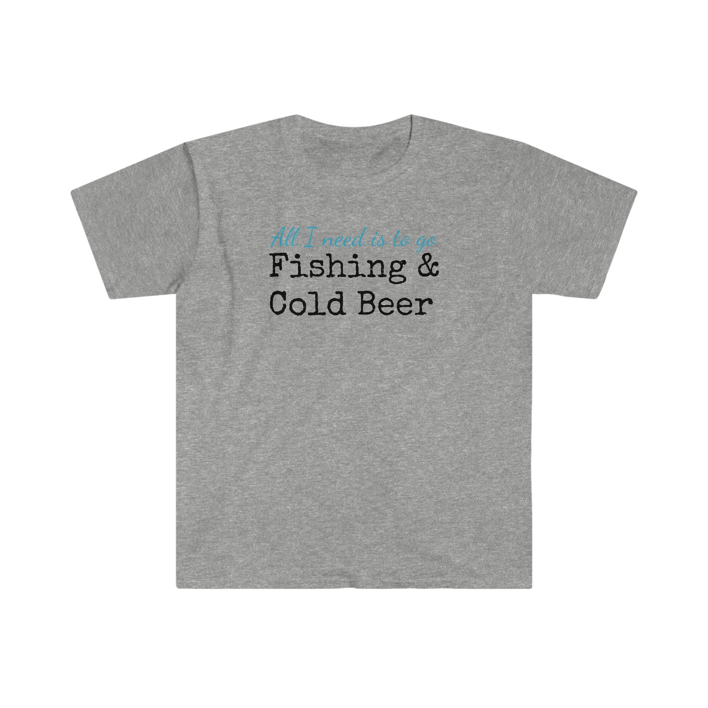 Fishing & Cold Beer Unisex Softstyle T-Shirt