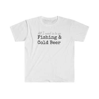 Fishing & Cold Beer Unisex Softstyle T-Shirt
