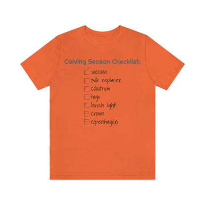 Calving Season Checklist Unisex Jersey Short Sleeve Tee