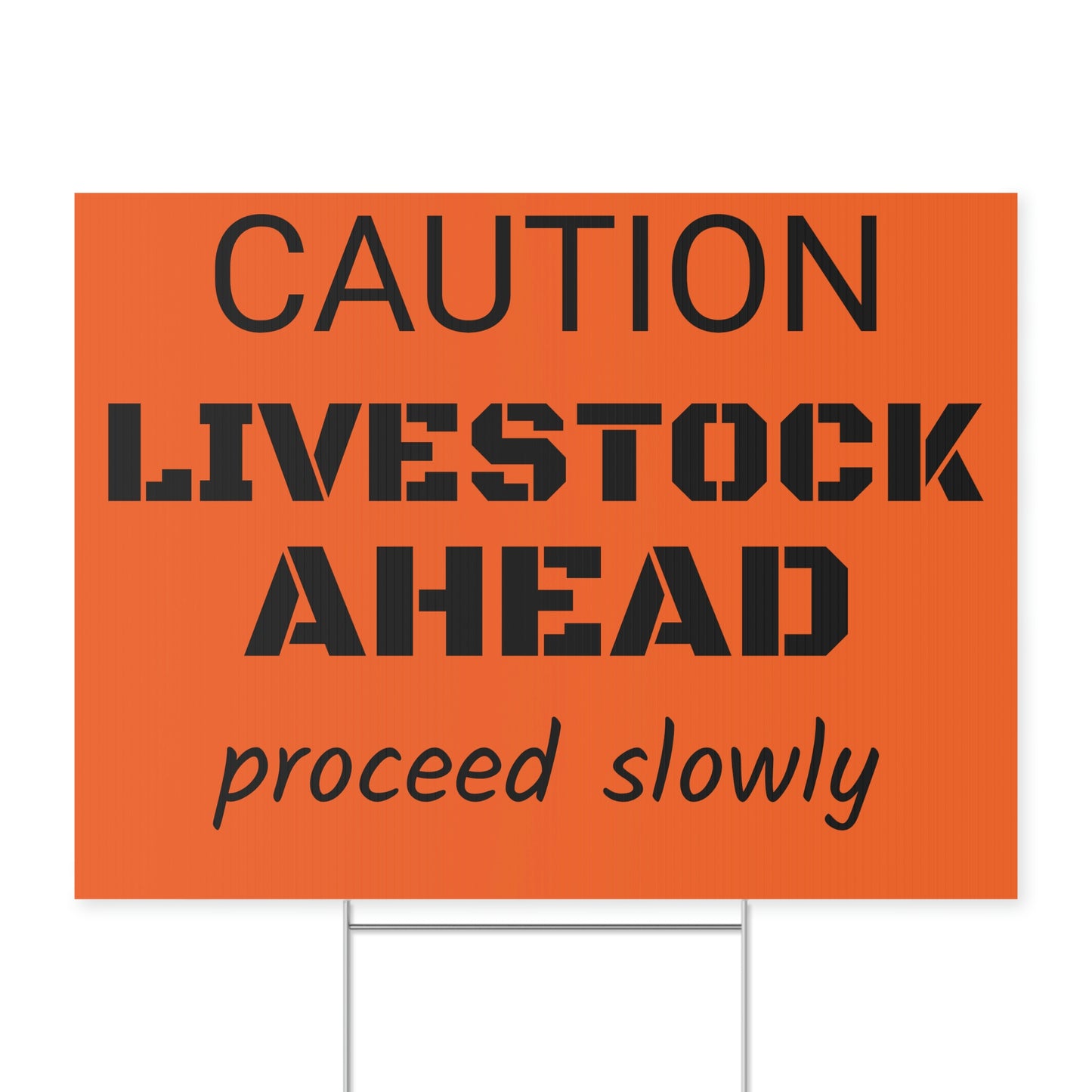 LIVESTOCK AHEAD Yard Sign