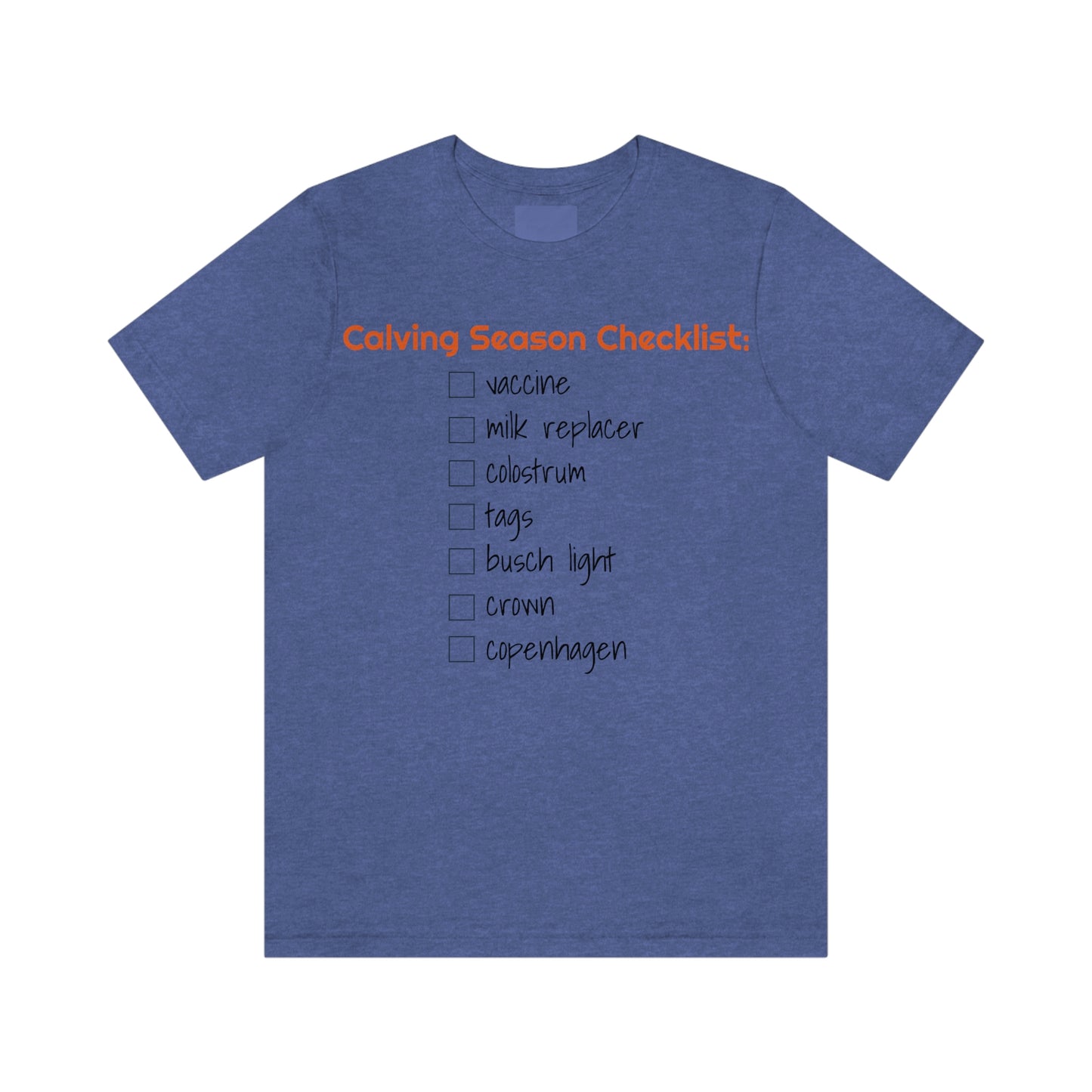 Calving Season Checklist Unisex Jersey Short Sleeve Tee