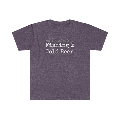 Fishing & Cold Beer Unisex Softstyle T-Shirt