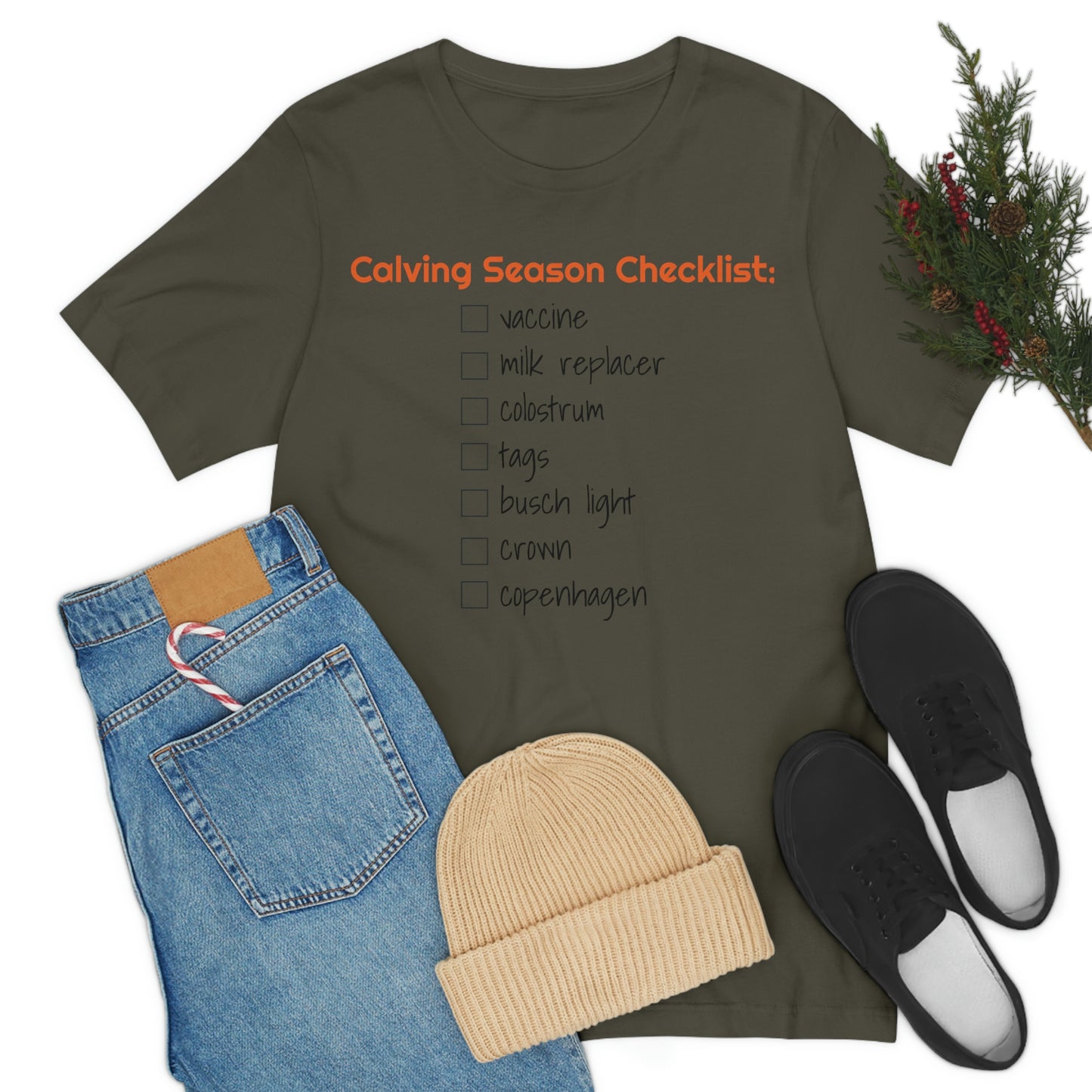 Calving Season Checklist Unisex Jersey Short Sleeve Tee