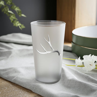 Mule Deer Antler - Frosted Pint Glass, 16oz