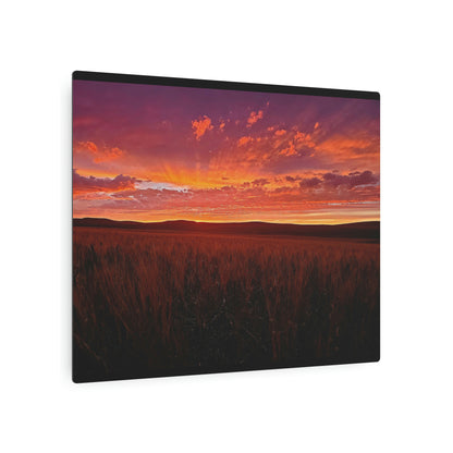 Wheat Field Sunset Metal Art Sign