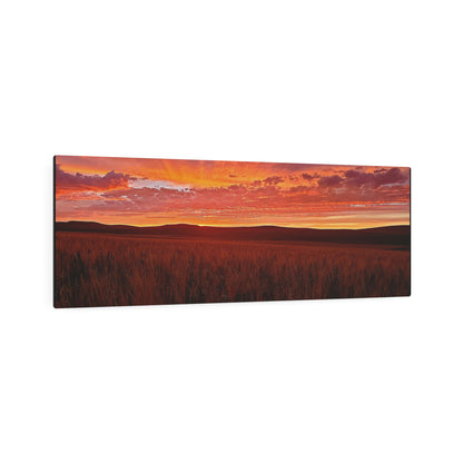 Wheat Field Sunset Metal Art Sign