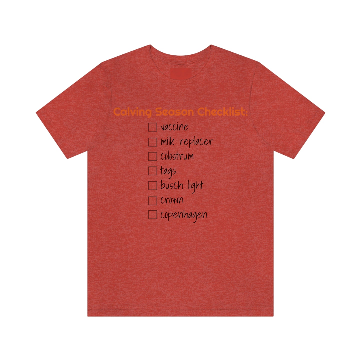 Calving Season Checklist Unisex Jersey Short Sleeve Tee