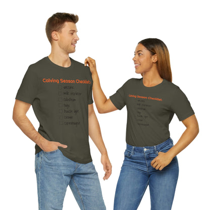 Calving Season Checklist Unisex Jersey Short Sleeve Tee