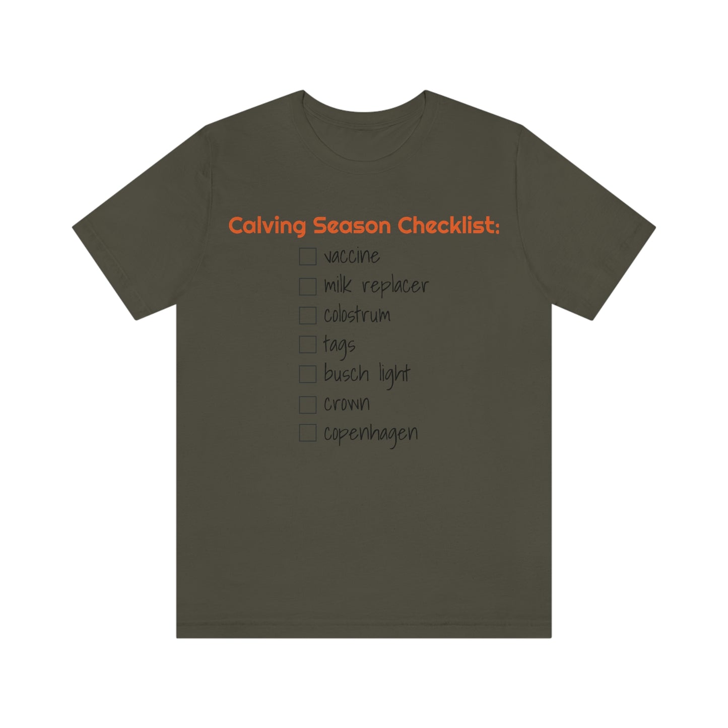 Calving Season Checklist Unisex Jersey Short Sleeve Tee