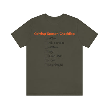 Calving Season Checklist Unisex Jersey Short Sleeve Tee