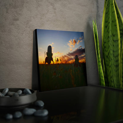 Coneflower Sunset Canvas Photo Tile