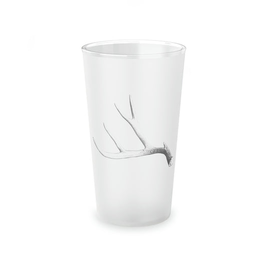 Mule Deer Antler - Frosted Pint Glass, 16oz