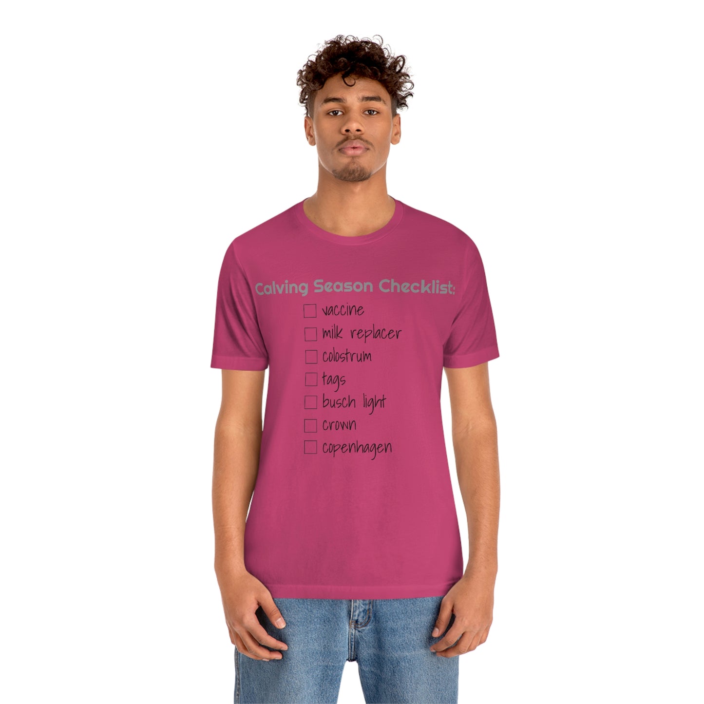 Calving Season Checklist Unisex Jersey Short Sleeve Tee