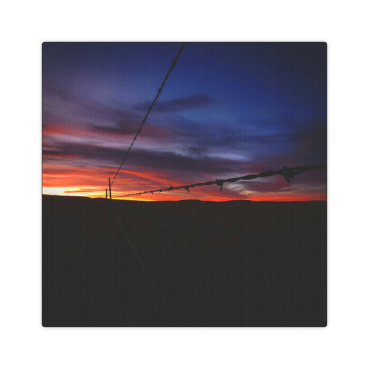 Fence Sunset Canvas Photo Tile