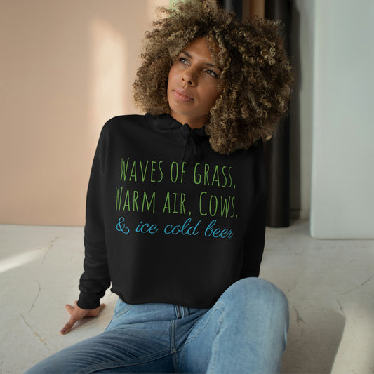 Warm Air Cold Beer Crop Hoodie