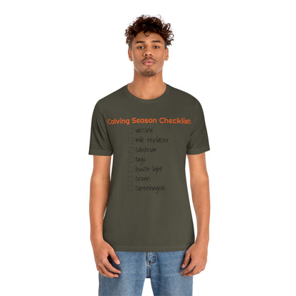 Calving Season Checklist Unisex Jersey Short Sleeve Tee