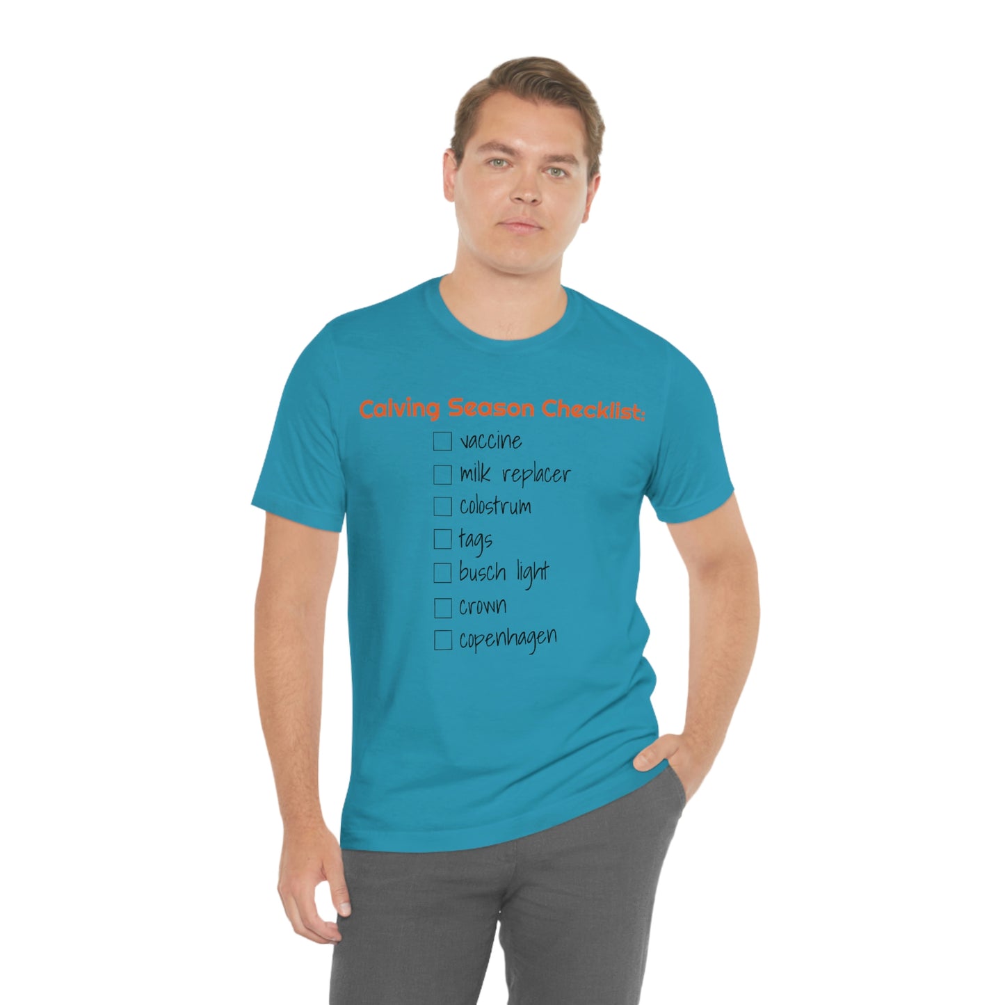 Calving Season Checklist Unisex Jersey Short Sleeve Tee