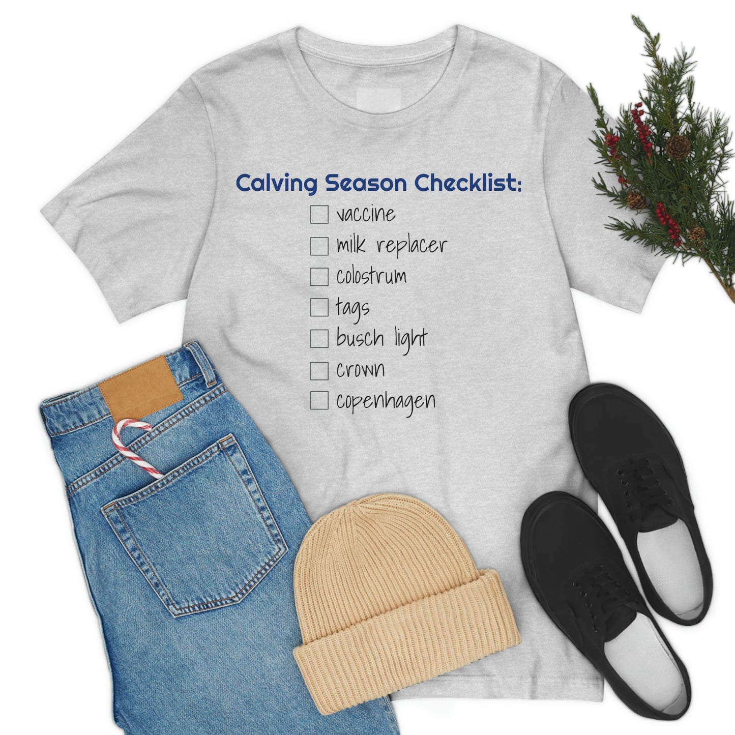 Calving Season Checklist Unisex Jersey Short Sleeve Tee