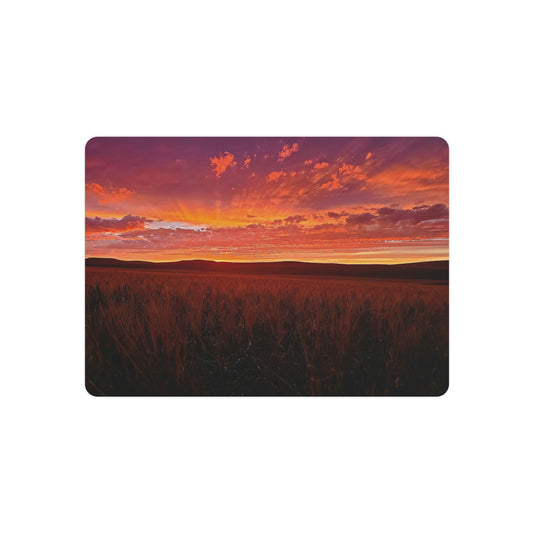 Wheat Field Sunset Metal Art Sign