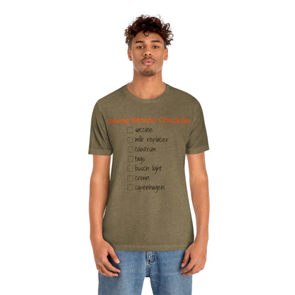 Calving Season Checklist Unisex Jersey Short Sleeve Tee