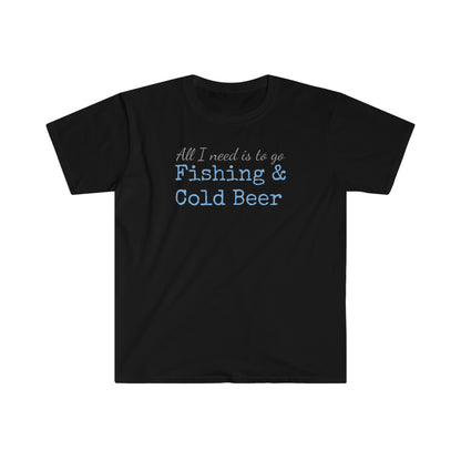 Fishing & Cold Beer Unisex Softstyle T-Shirt