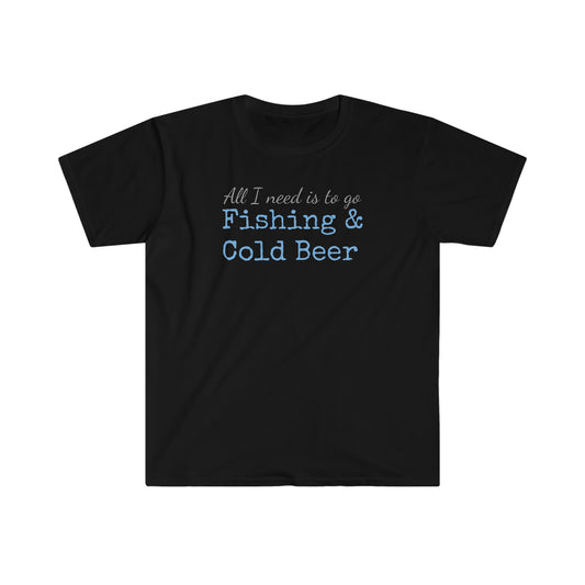 Fishing & Cold Beer Unisex Softstyle T-Shirt